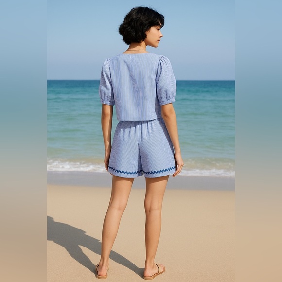 Lavender Puff Sleeve Top and Short Set- Missing internal and external tags - Picture 5 of 5